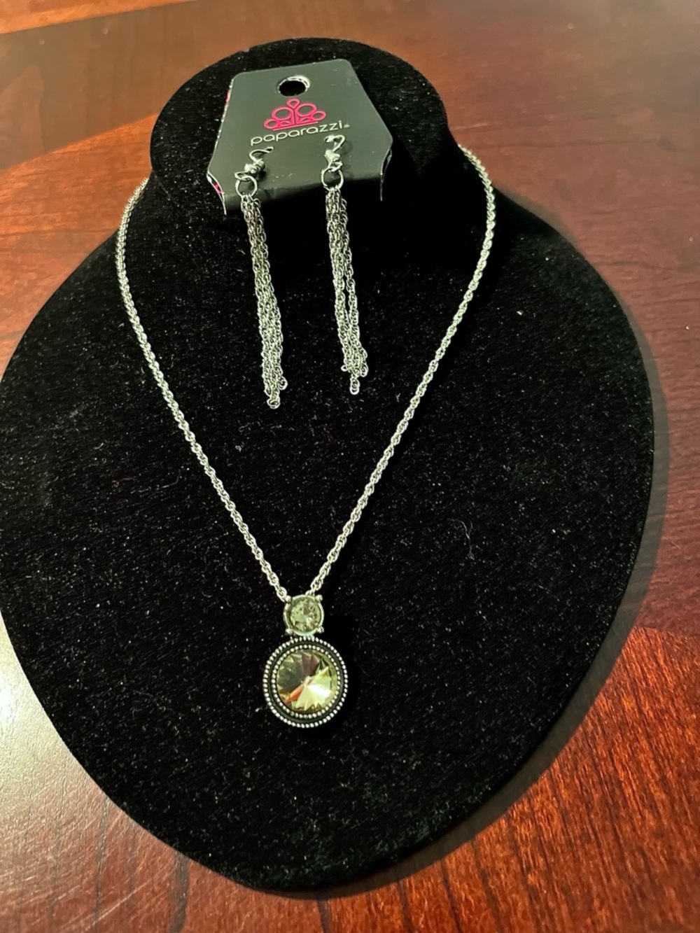 paparazzi Silver-Tone Clear Crystal Double Drop Necklace - Picture 3 of 6